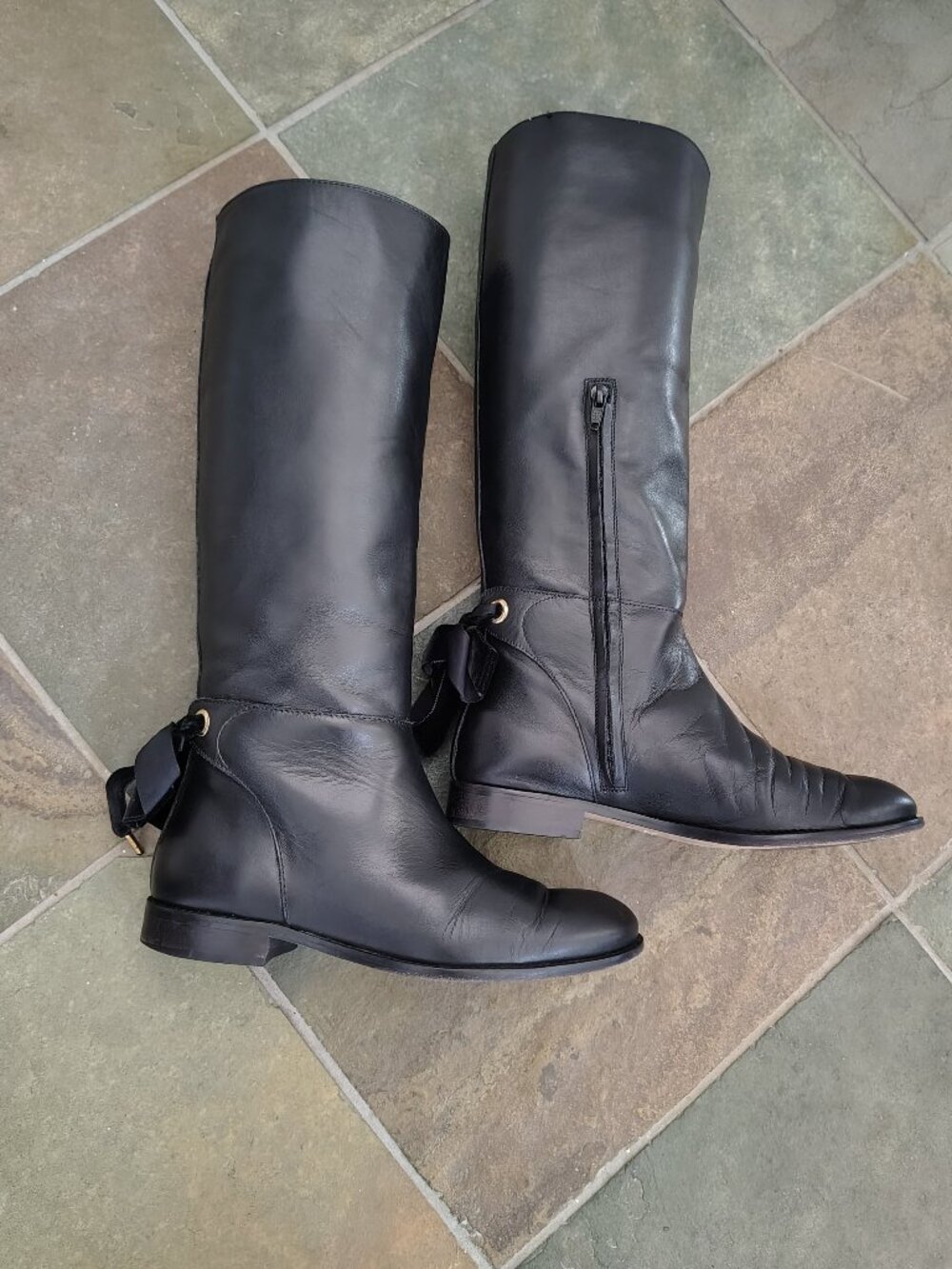 RED Valentino Black Leather Boots